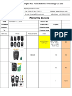 Proforma Invoice: Ningbo Hou Hui Electronic Technology Co.,Ltd