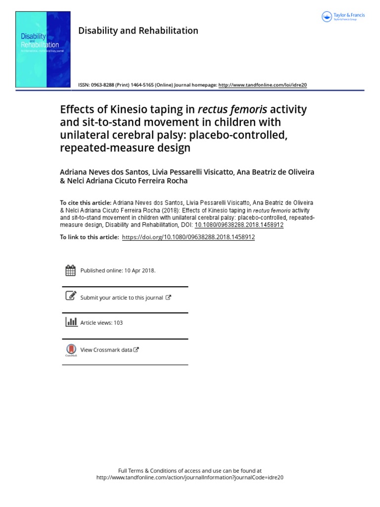 Effects of Kinesio Taping in Rectus Femoris Activity and SitToStand