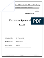 Database Systems Lab: Shaheed Zulfikar Ali Bhutto Institute of Science & Technology