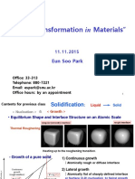 "Phase Transformation in Materials": 2015 Fall