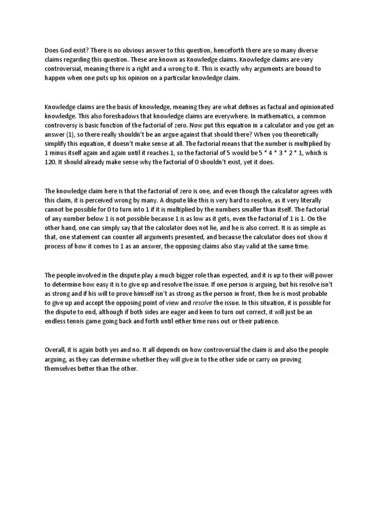 Are Disputed Over Knowledge Claims Within A Discipline Always