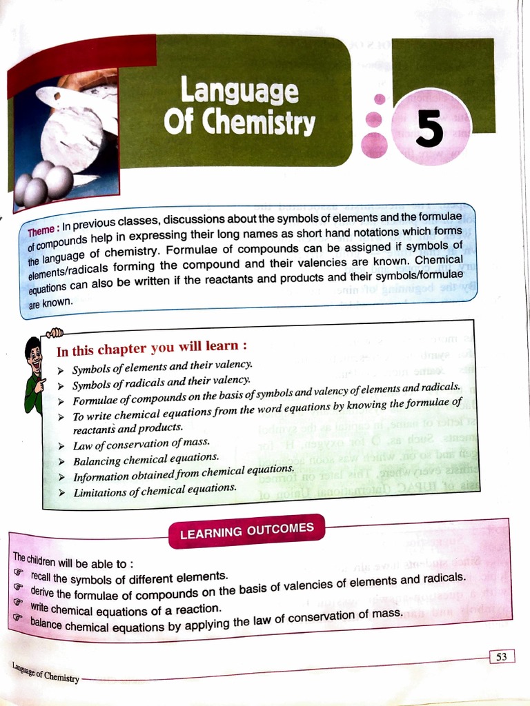 Language of Chemistry for Class 8 ICSE | PDF | Chemical Elements | Ion
