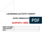 Learning Activity Sheet: Quarter 3-Week 1