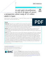Artigo - Body Mass Index and Waist Circumference in Relation To The Risk of 26 Types of Cancer