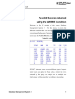 Restrict The Rows Returned Using The WHERE Condition: Module of Instruction