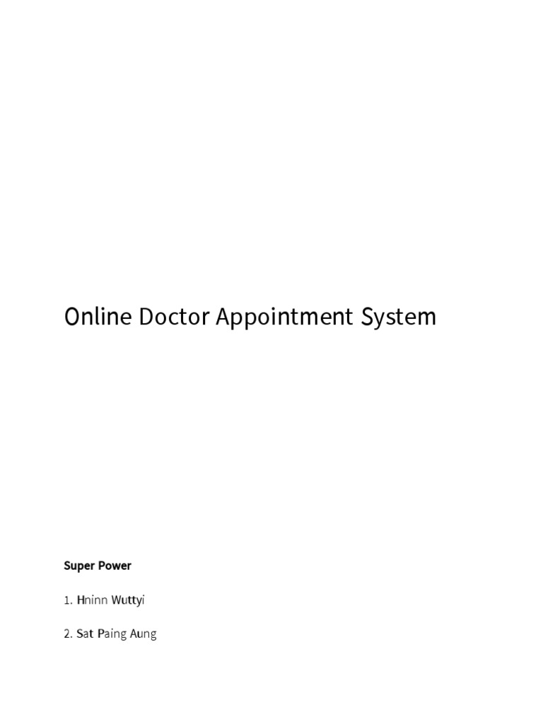 Online Doctor Appointment System Design | PDF | Software Design ...
