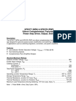 NTE377 (NPN) & NTE378 (PNP) Silicon Complementary Transistors Power Amp Driver, Output, Switch