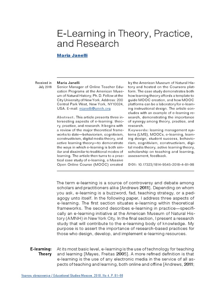 PDF) Evaluating On-line Learning Platforms: a Case Study