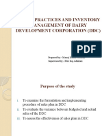 Supply Practices and Inventory Management of Dairy Development