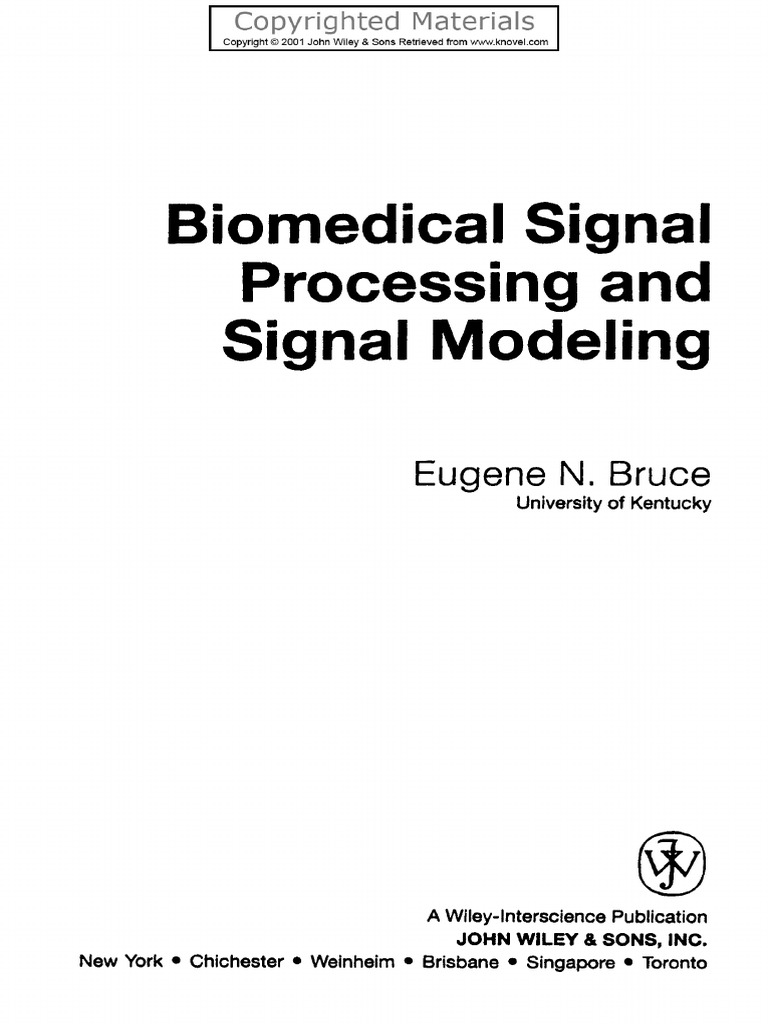 Biomedical Signals Processing and Signal Modelling PDF Stationary
