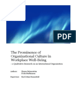 The Prominence of Organizational Culture in Workplace Well-Being
