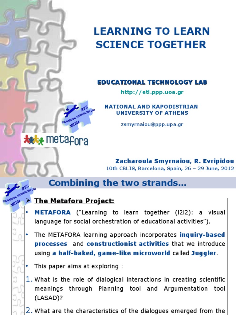 Learning To Learn Science Together: Educational Technology Lab | PDF ...