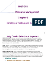 MGT-351 Human Resource Management Chapter-6 Employee Testing and Selection