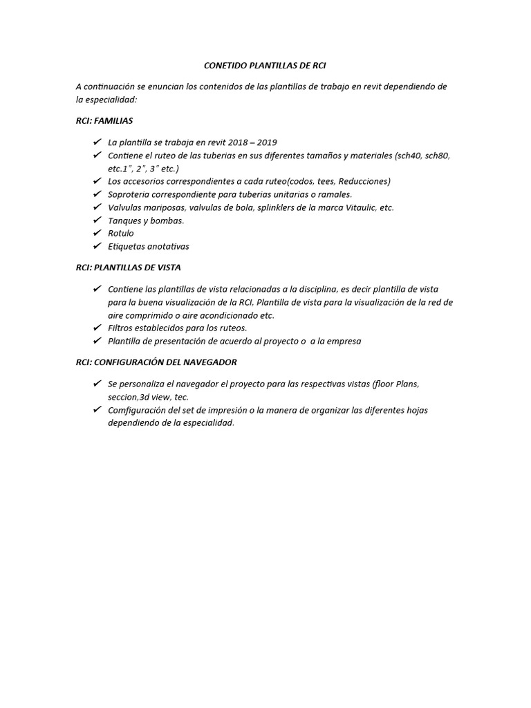 Contenido Plantillas de Rci | PDF