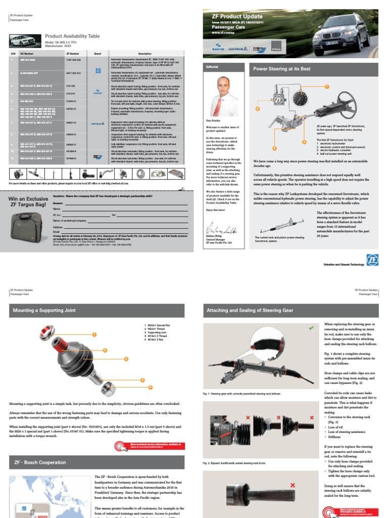 ZF Product Update | PDF | Steering | Nut (Hardware)