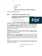 Carta presentando documentación para retiro de condición de patrimonio cultural de la nación de inmueble en Huancayo