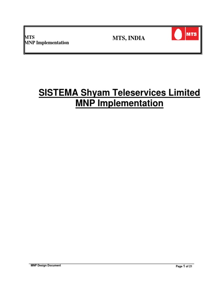 MNP Call Flow SSTL Final 26 Nov 2009 v.1.1 | PDF | Mobile Phones | Data ...