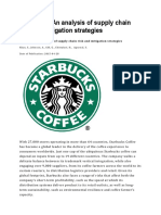 Starbucks- An analysis of supply chain risk and mitigation strategies