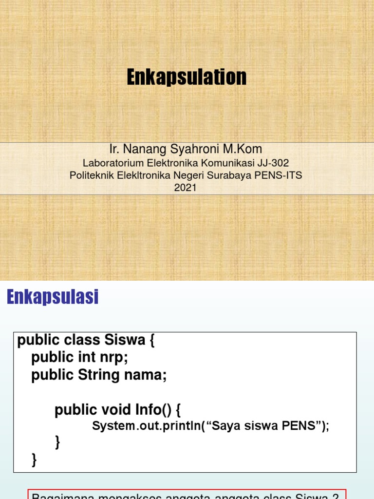 Memahami Enkapsulasi dalam Java | PDF