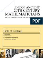 Timeline of Ancient and 20th Century Mathematicians - Finals (Malapitan)