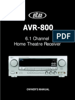 6.1 Channel Home Theatre Receiver: Owner S Manual