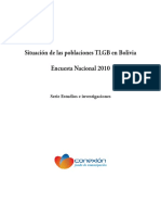 Situación de Las Poblaciones TLGB en Bolivia Encuesta Nacional 2010