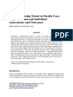 Agile Leadership Model in Health Care: Organizational and Individual Antecedents and Outcomes