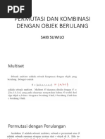 PERMUTASI DAN KOMBINASI DENGAN OBJEK BERULANG