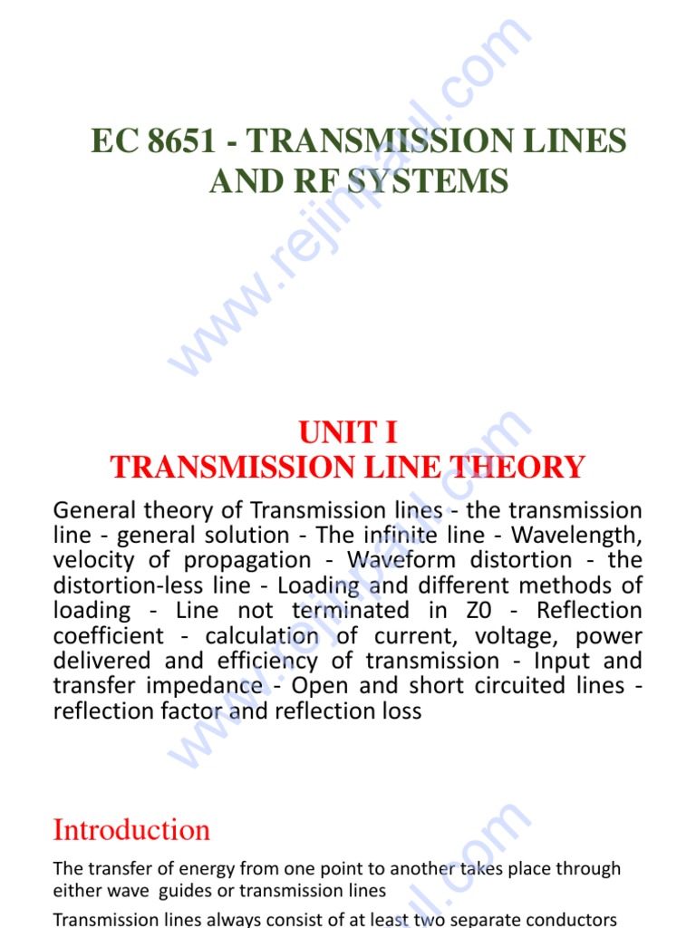 Transmission Line Theory and Solutions | PDF | Transmission Line ...