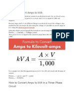 Convert Amps to kVA Using Voltage
