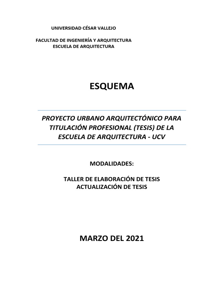Escuela de Arquitectura - Esquema Tesis - Trabajo de Titulación para ...