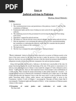 Essay On Judicial Activism in Pakistan