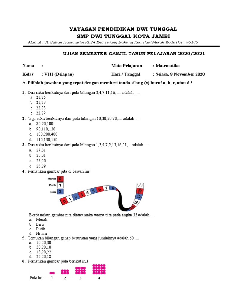 Soal Mtk Kelas 8 Pdf