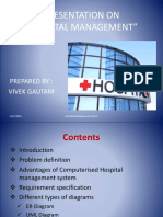 Presentation On "Hospital Management": Prepared By: Vivek Gautam