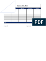 Expense Claim Sheet