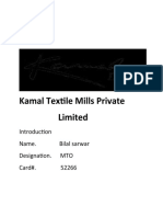 Kamal Textile Mills Private Limited: Name. Bilal Sarwar Designation. MTO Card#. 52266