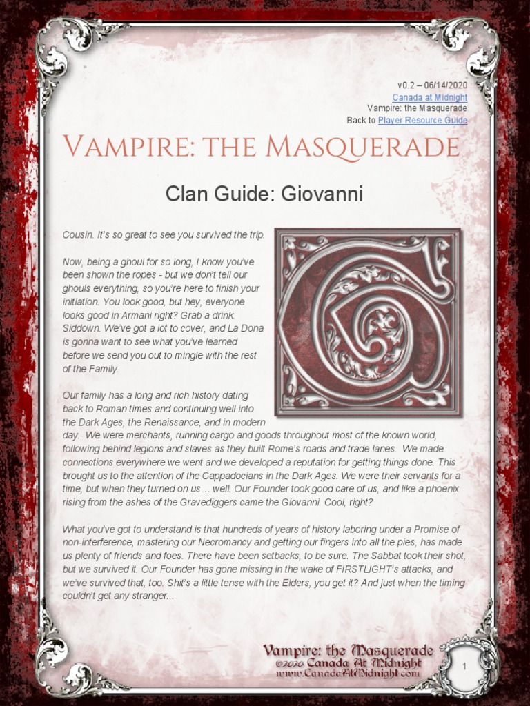 Guide to the Clans I: The Camarilla – Information Highway