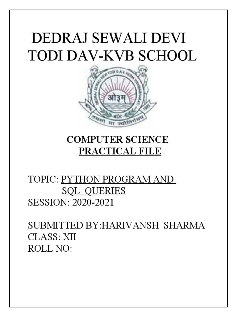 Cbse Class 12 Maths Project | PDF | Computer Programming | Teaching ...