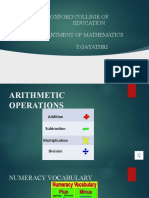 Oxford College of Education Department of Mathematics T.Gayathri