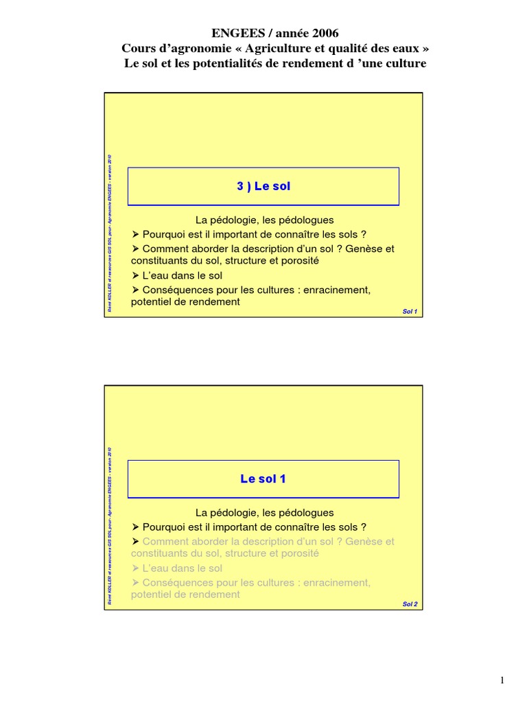Importance des sols en agronomie | PDF | Sol (pédologie) | Argile