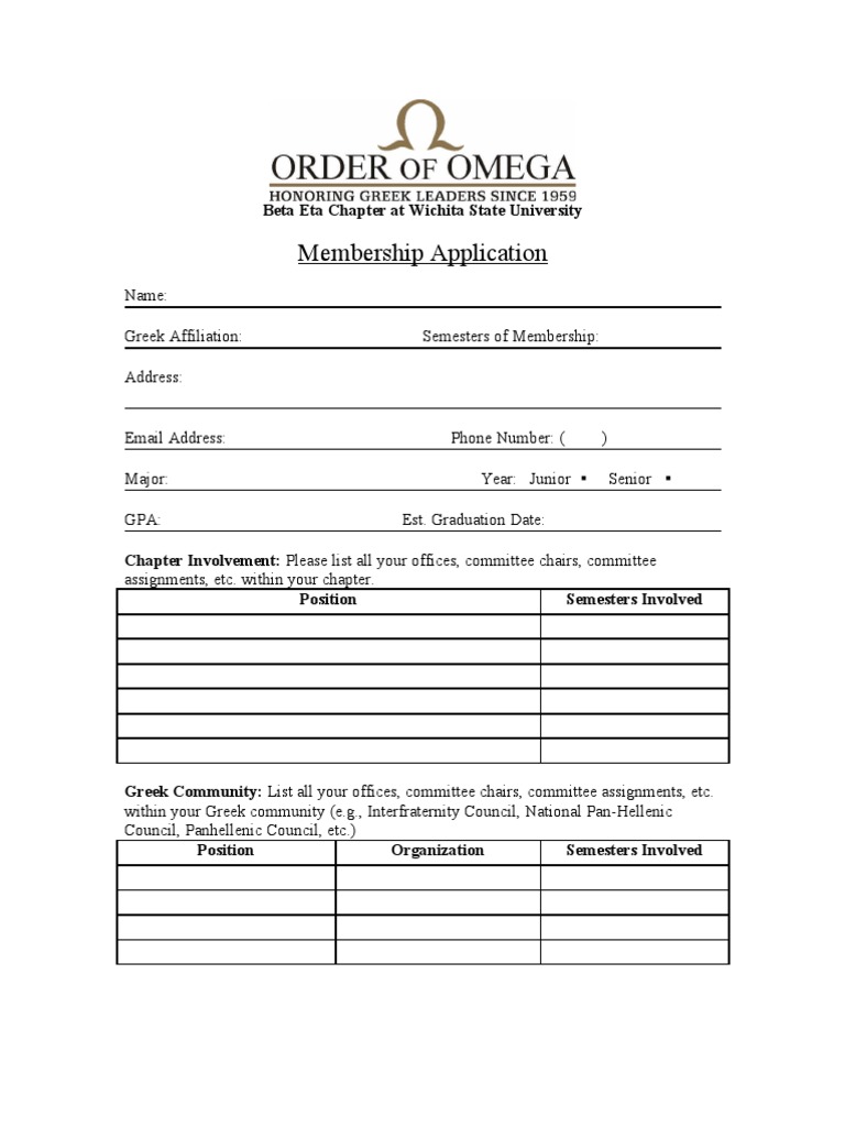 New Member Application 2010 | PDF