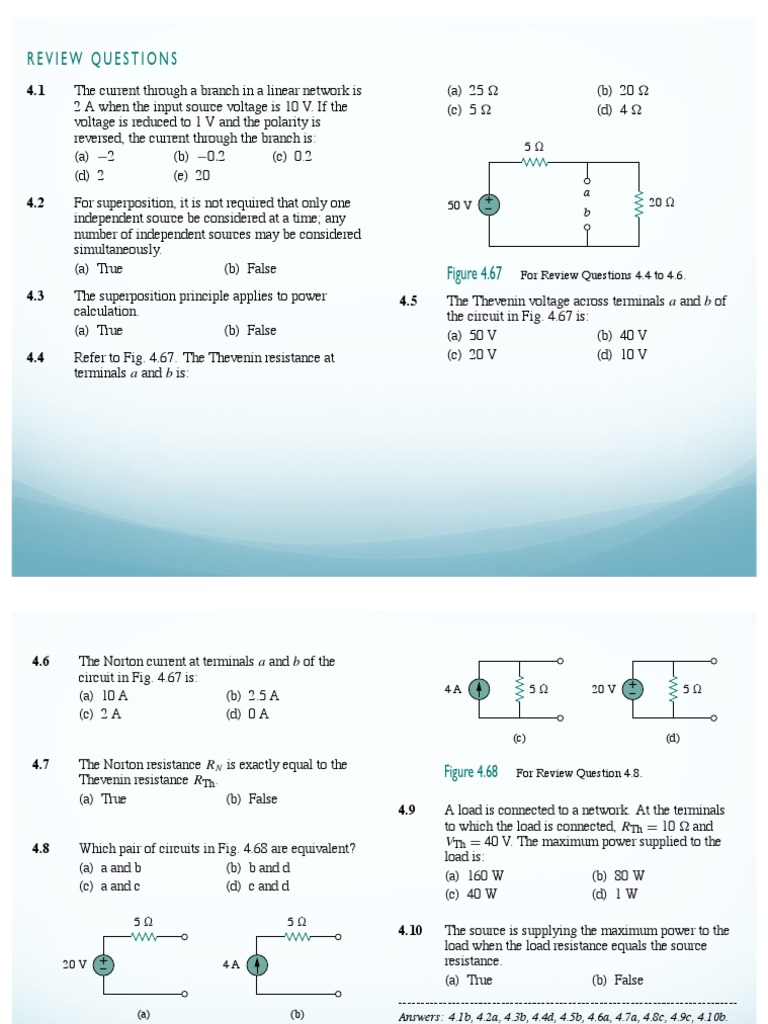 CH 4-Selected+proplems | PDF | Electrical Network | Analog Circuits