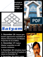 Following Is The Chronological Summary of Events Which Saw IT Major Satyam Computer Services, Founded in 1987, On Its Path To Disaster