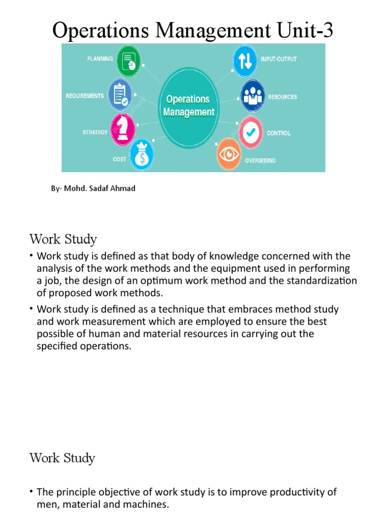 Work Study and Method Study Overview | PDF | Business | Economies