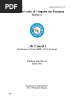 Lab Manual 1: National University of Computer and Emerging Sciences