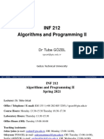 INF 212 Algorithms and Programming II: DR Tuba Gözel