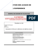 VAE Dossier Validation