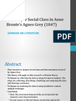 Seminar On Literature - An Analyze Social Class in Anne Bronte's Agnes Grey (1847)