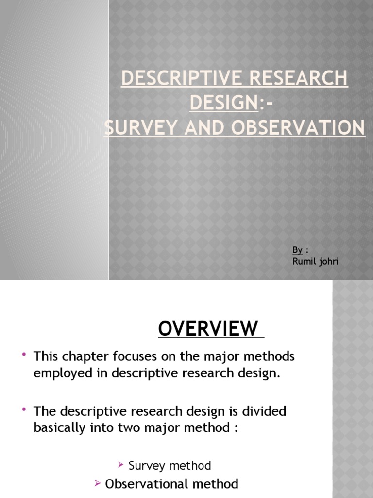 Descriptive Research Design Methods | PDF | Survey Methodology | Cognition