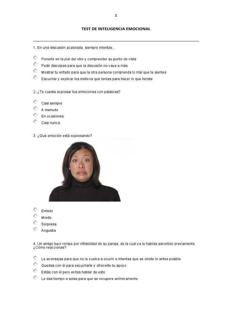 Test de IE | PDF | Las emociones | Ciencias del comportamiento